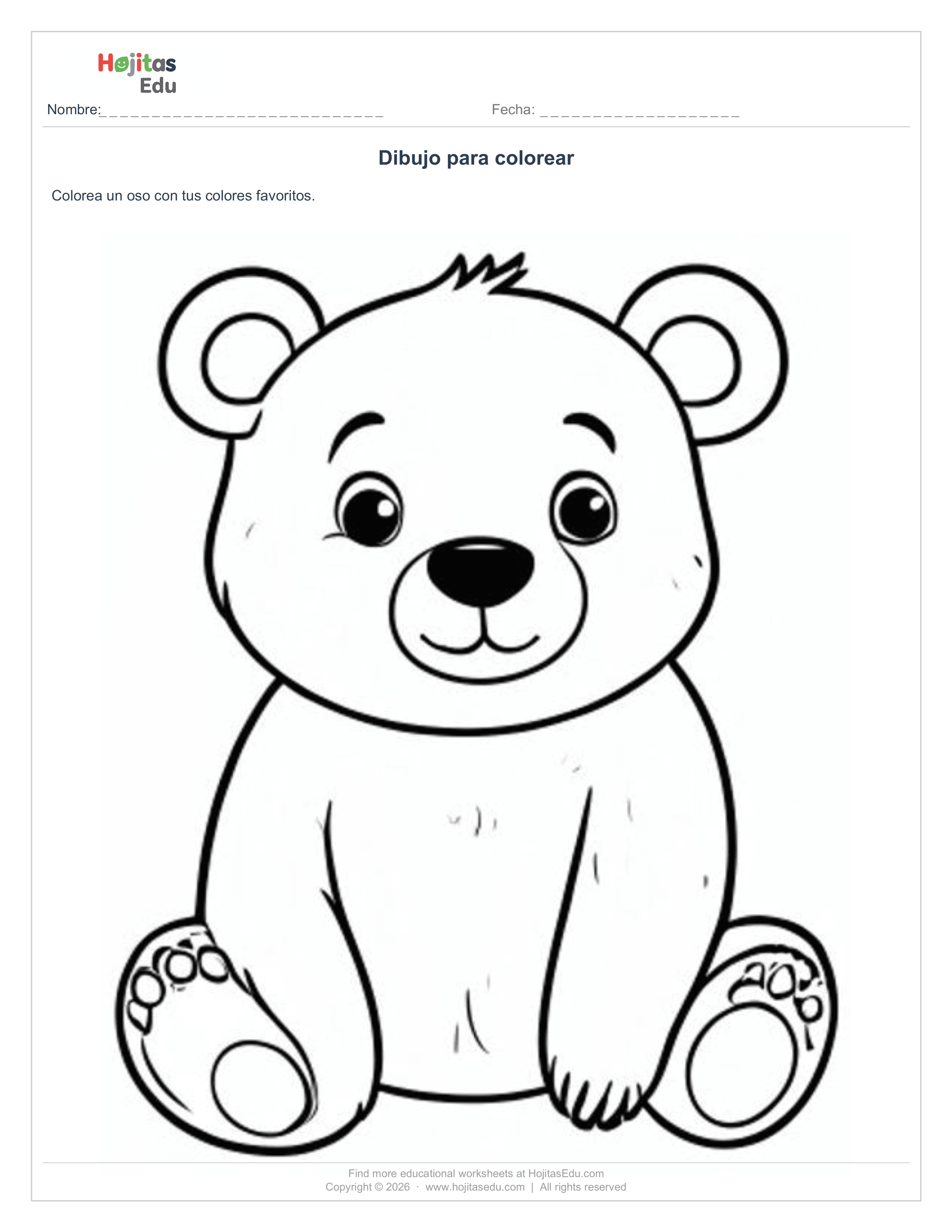 Dibujo para colorear OSO