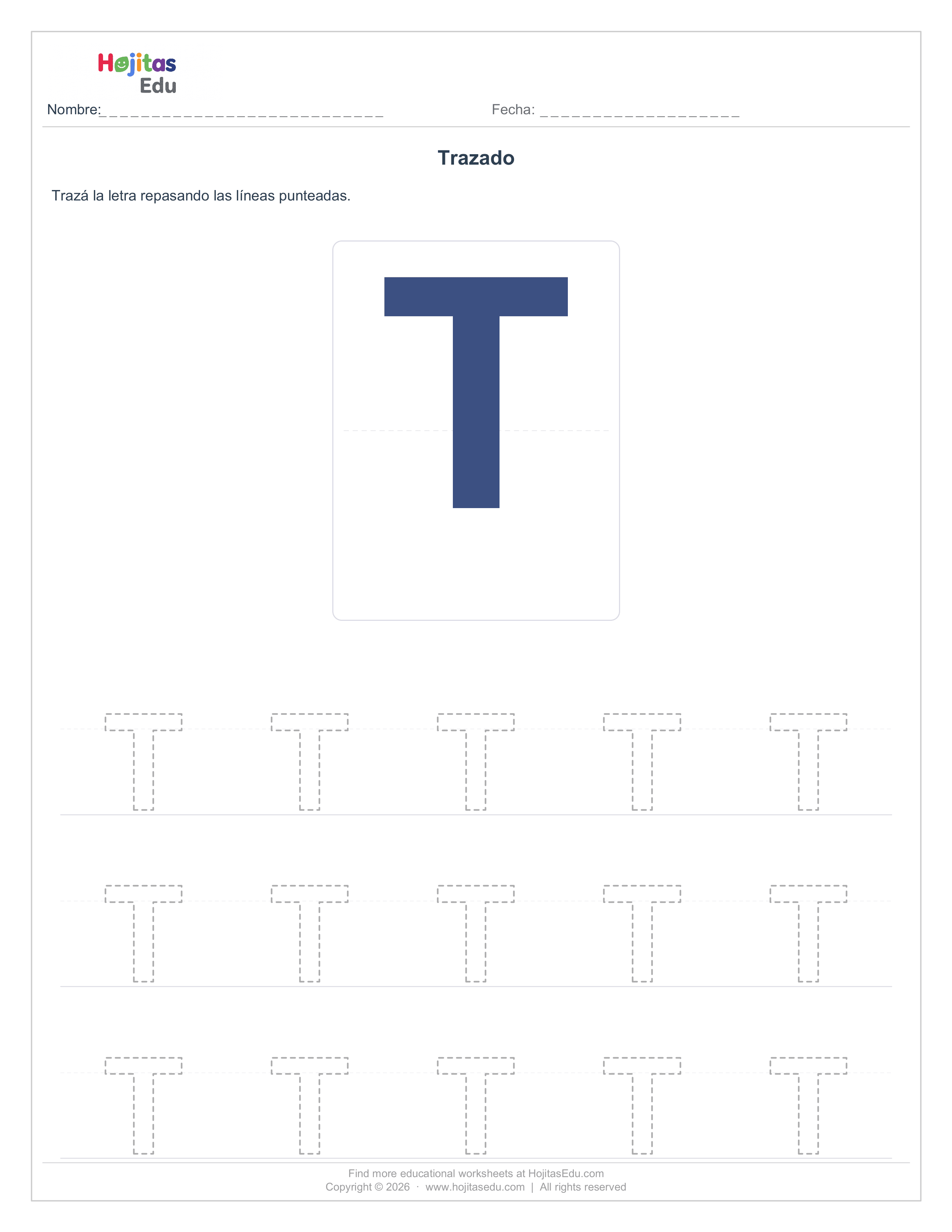 Trazado Básico Letra T